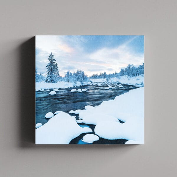 Tablou Canvas Patrat – Rau Iarna