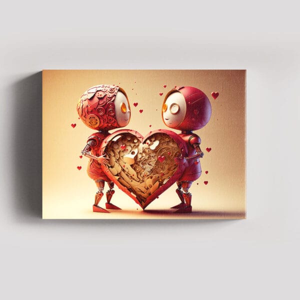 Tablou Canvas Landscape – Love Robots