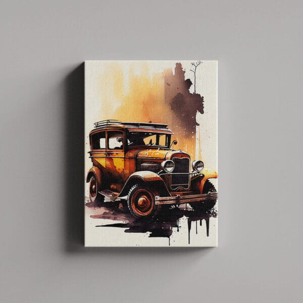 Tablou Canvas Portret – Masina watercolor