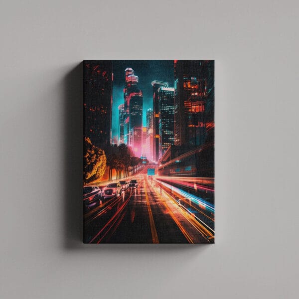 Tablou Canvas Portret – Trafic Noaptea AI